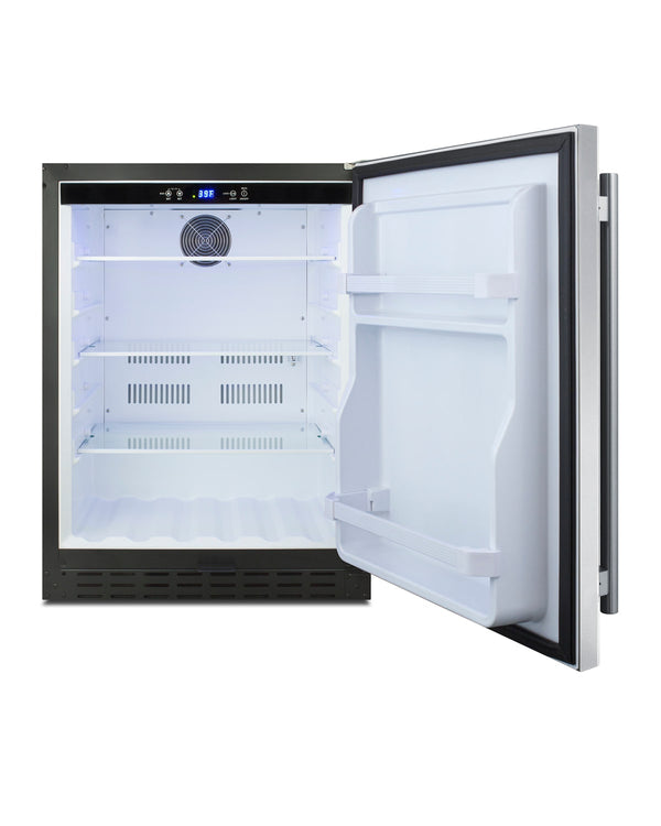 Summit Appliance 4.2-cu ft Built-In Mini Fridge ( Stainless steel door and black cabinet )