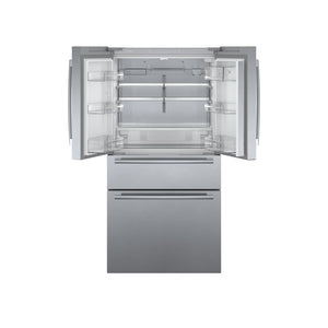 Bosch Counter-Depth 800 Series 21-cu ft 4 -Door French Door Refrigerator with Ice Maker ( Stainless steel ) ENERGY STAR Certified