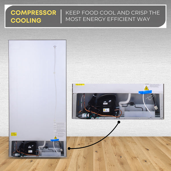 ConServ Reversible Door with Built-in Ice Maker 18-cu ft Top-Freezer Refrigerator with Ice Maker ( Stainless ) ENERGY STAR Certified