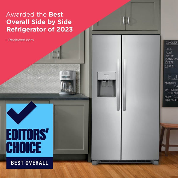 Frigidaire 25.6-cu ft Side-by-Side Refrigerator with Ice Maker ,Water and Ice Dispenser ( White ) ENERGY STAR Certified
