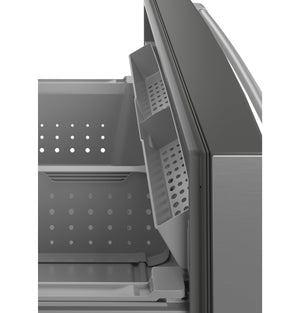 Cafe Standard-Depth Modern Glass 27.8-cu ft 4 -Door Smart Compatible French Door Refrigerator with Ice Maker with Water and Ice Dispenser ( Platinum Glass ) ENERGY STAR Certified
