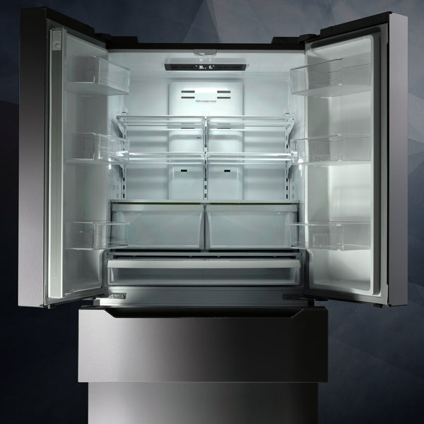 Cosmo Counter-Depth 22.5-cu ft 4 -Door French Door Refrigerator with Ice Maker ( Stainless steel ) ENERGY STAR Certified