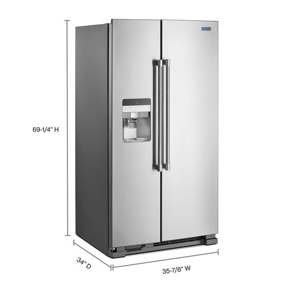 Maytag 24.5-cu ft Side-by-Side Refrigerator with Ice Maker ,Water and Ice Dispenser ( Fingerprint Resistant Stainless Steel )