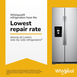 Whirlpool In Door Can Caddy 21.4-cu ft Side-by-Side Refrigerator with Ice Maker ,Water and Ice Dispenser ( Fingerprint Resistant Stainless Steel )