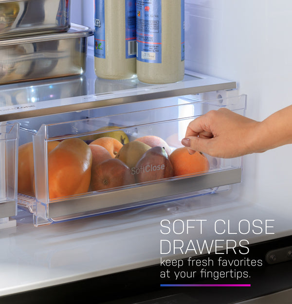GE Profile Counter-Depth 22.9-cu ft 4 -Door Smart Compatible French Door Refrigerator with Ice Maker with Water Dispenser and Door within Door ( Stainless Steel ) ENERGY STAR Certified