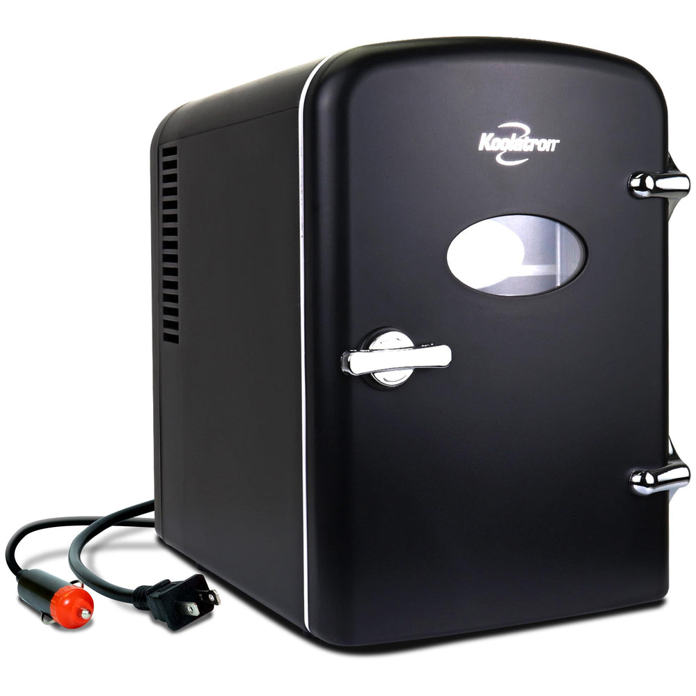 Koolatron 4L Retro Portable 6 can personal cooler 0.14-cu ft Mini Fridge ( Black )
