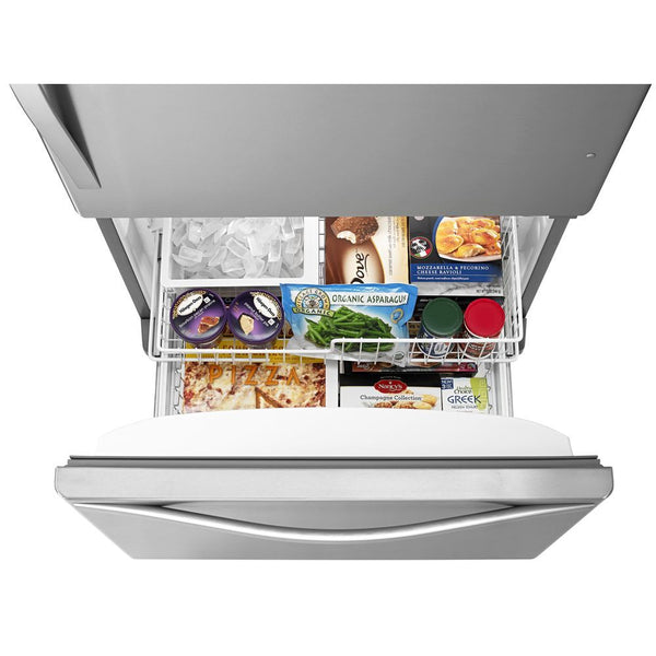 Whirlpool 18.7-cu ft Standard-Depth Bottom-Freezer Refrigerator with Ice Maker ( Stainless steel ) ENERGY STAR Certified