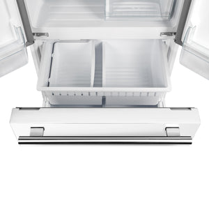 FORNO Counter-Depth Espresso Gallipoli 17.5-cu ft 3 -Door French Door Refrigerator with Ice Maker with Ice Dispenser ( White ) ENERGY STAR Certified