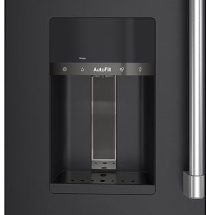 Cafe Standard-Depth 27.8-cu ft 4 -Door Smart Compatible French Door Refrigerator with Ice Maker with Water and Ice Dispenser ( Matte Black ) ENERGY STAR Certified