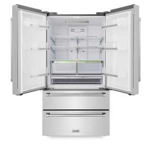 ZLINE KITCHEN & BATH Counter-Depth 22.5-cu ft 4 -Door French Door Refrigerator with Ice Maker ( Fingerprint Resistant Stainless Steel ) ENERGY STAR Certified