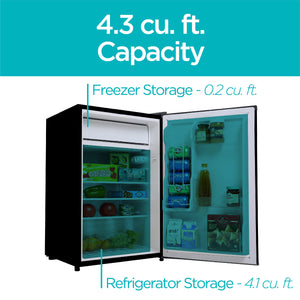 BLACK+DECKER 4.3-cu ft Mini Fridge with Freezer ( Black ) ENERGY STAR