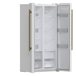 FORNO Salerno Espresso 15.62-cu ft Counter-Depth Side-by-Side Refrigerator ( White )
