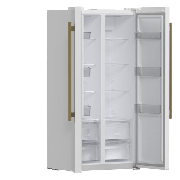 FORNO Salerno Espresso 15.62-cu ft Counter-Depth Side-by-Side Refrigerator ( White )