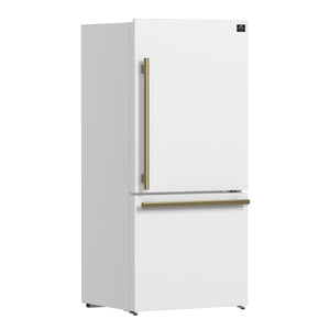 FORNO Espresso 17.2-cu ft Counter-Depth Bottom-Freezer Refrigerator White ) ENERGY STAR Certified