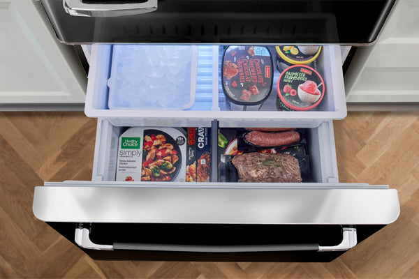 UNIQUE Classic Retro 17.7-cu ft Counter-Depth Bottom-Freezer Refrigerator with Ice Maker ( Midnight Black ) ENERGY STAR Certified