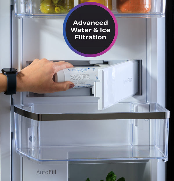 GE Profile Standard-Depth 28.3-cu ft 4 -Door Smart Compatible French Door Refrigerator with Ice Maker with Water Dispenser ( Stainless Steel ) ENERGY STAR Certified