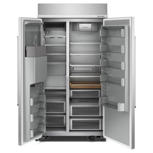KitchenAid 25.1-cu ft Counter-Depth Side-by-Side Refrigerator Built-In with Ice Maker ,Water and Ice Dispenser ( Stainless Steel with PrintShield Finish ) ENERGY STAR Certified