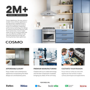 Cosmo Counter-Depth 17.5-cu ft 3 -Door French Door Refrigerator with Ice Maker ( Stainless Steel ) ENERGY STAR Certified
