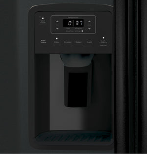 GE 23-cu ft Side-by-Side Refrigerator with Ice Maker ,Water and Ice Dispenser ( Black ) ENERGY STAR Certified