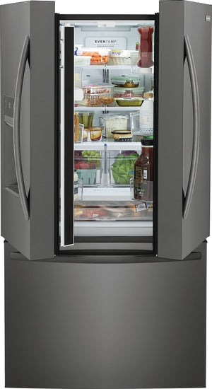 Frigidaire Standard-Depth 27.8-cu ft 3 -Door French Door Refrigerator with Ice Maker with Water and Ice Dispenser ( Black Stainless Steel ) ENERGY STAR Certified