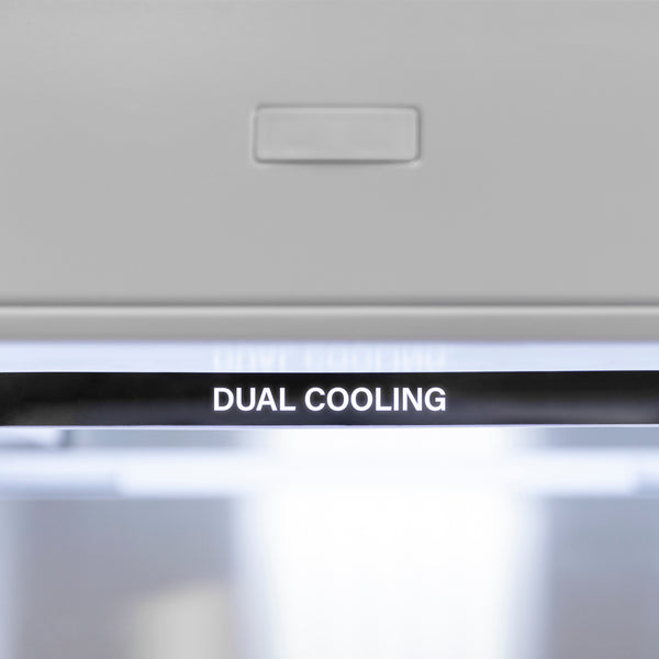 ZLINE KITCHEN & BATH Autograph Edition 16.1-cu ft Counter-Depth Built-In Bottom-Freezer Refrigerator with Ice Maker ( Stainless Steel with Champagne Bronze Handles ) ENERGY STAR Certified