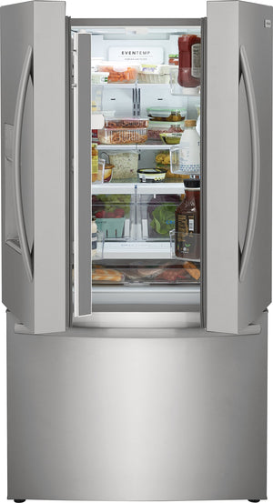 Frigidaire Standard-Depth 27.8-cu ft 3 -Door French Door Refrigerator with Ice Maker with Water and Ice Dispenser ( Stainless Steel ) ENERGY STAR Certified