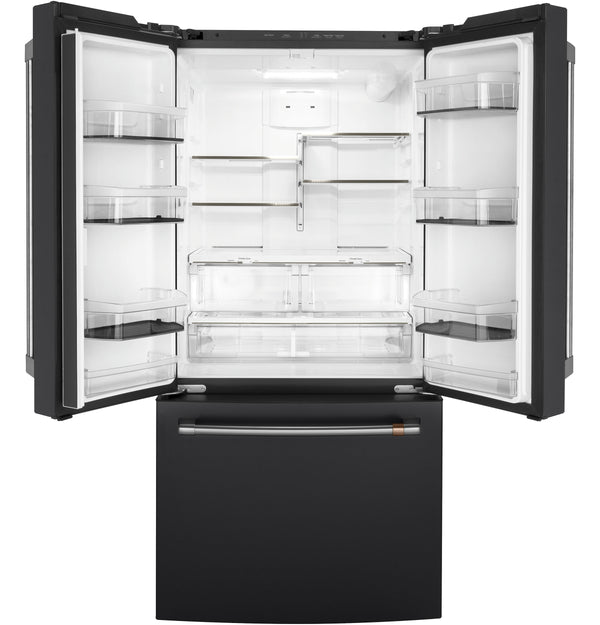 Cafe Counter-Depth 18.6-cu ft 3 -Door French Door Refrigerator with Ice Maker with Water Dispenser ( Matte Black ) ENERGY STAR Certified