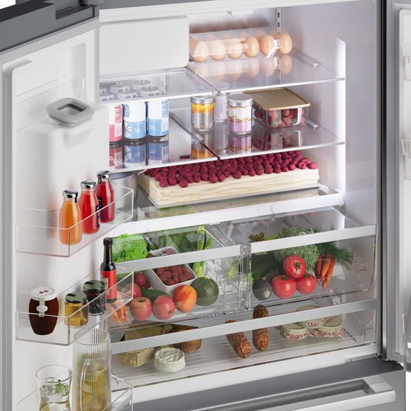 Bosch Counter-Depth 500 Series 21.6-cu ft 3 -Door Smart Compatible French Door Refrigerator with Ice Maker with Water and Ice Dispenser ( Stainless Steel ) ENERGY STAR Certified