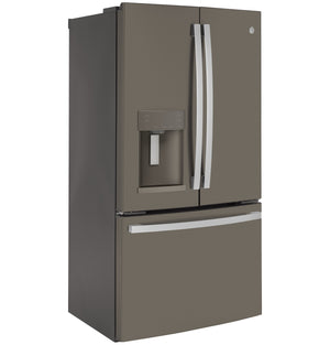 GE Counter-Depth 22.2-cu ft 3 -Door French Door Refrigerator with Ice Maker with Water and Ice Dispenser ( Slate ) ENERGY STAR Certified