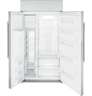 Cafe 24.5-cu ft Counter-Depth Side-by-Side Refrigerator Built-In Smart Compatible with Ice Maker ,Water and Ice Dispenser ( Stainless Steel )