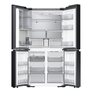 Samsung Bespoke Standard-Depth Beverage Center 28.6-cu ft 4 -Door Smart Compatible French Door Refrigerator with Dual Ice Maker with Water Dispenser and Door within Door ( White Glass ) ENERGY STAR Certified