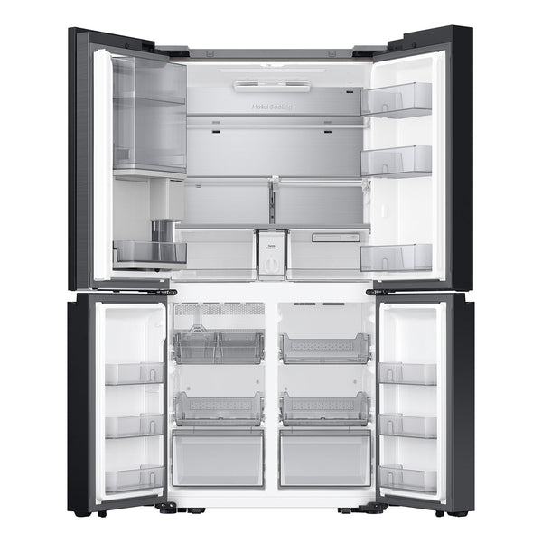 Samsung Bespoke Standard-Depth Beverage Center 28.6-cu ft 4 -Door Smart Compatible French Door Refrigerator with Dual Ice Maker with Water Dispenser and Door within Door ( White Glass ) ENERGY STAR Certified