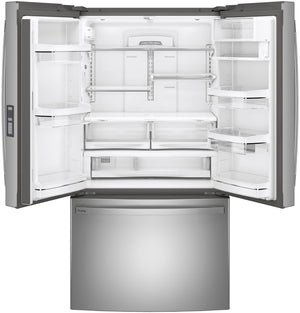 GE Profile Counter-Depth 23.1-cu ft 3 -Door French Door Refrigerator with Ice Maker with Water Dispenser ( Stainless Steel ) ENERGY STAR Certified