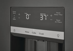 Frigidaire Standard-Depth 27.8-cu ft 3 -Door French Door Refrigerator with Ice Maker with Water and Ice Dispenser ( Black Stainless Steel ) ENERGY STAR Certified