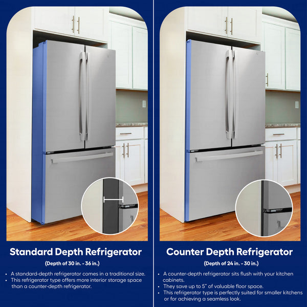 Kenmore Counter-Depth 20.3-cu ft 3 -Door French Door Refrigerator with Ice Maker ( Stainless Steel ) ENERGY STAR Certified
