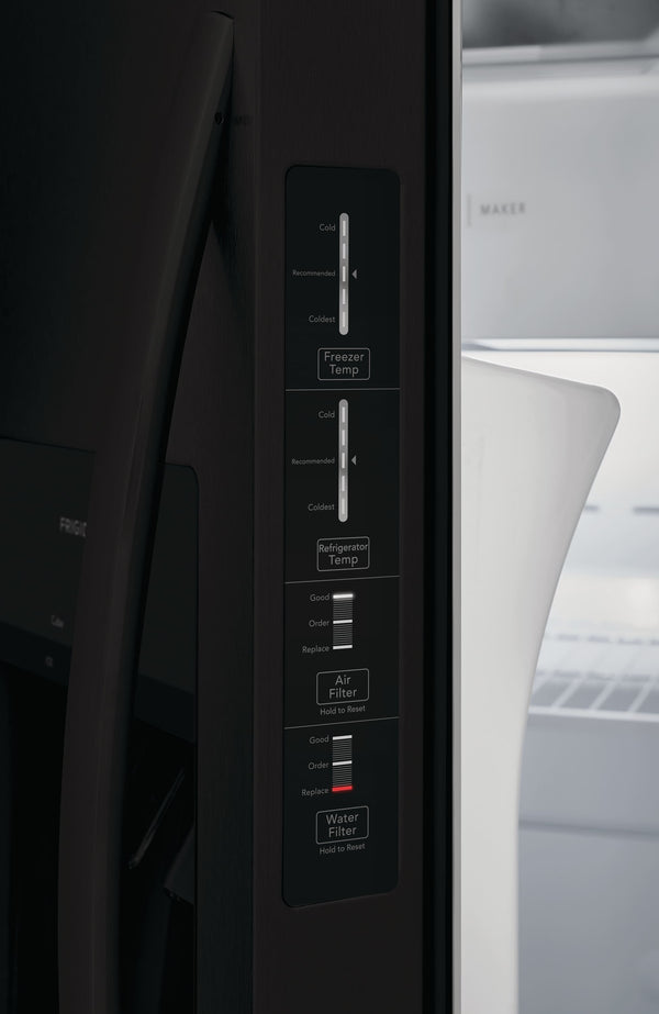 Frigidaire 22.3-cu ft Side-by-Side Refrigerator with Ice Maker ,Water and Ice Dispenser ( Black ) ENERGY STAR Certified