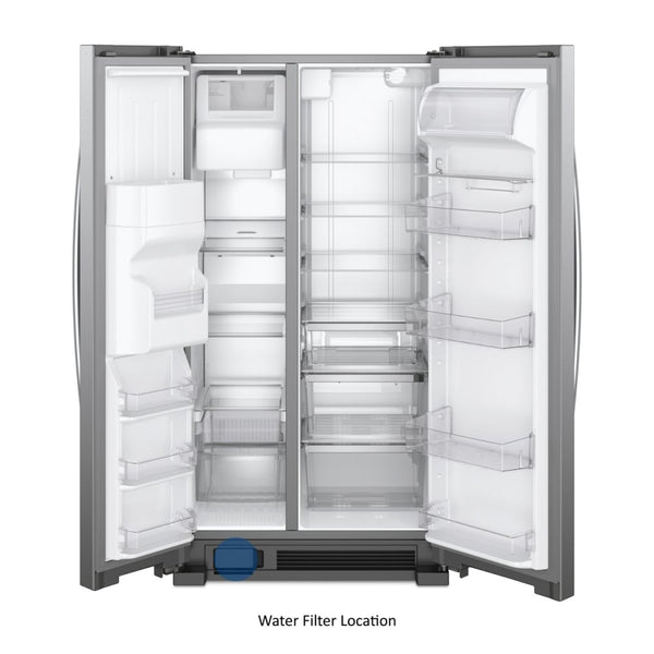 Whirlpool 24.5-cu ft Side-by-Side Refrigerator with Ice Maker ,Water and Ice Dispenser ( Fingerprint Resistant Stainless Steel )