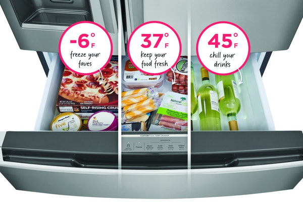 Frigidaire Gallery Standard-Depth 27.2-cu ft 4 -Door French Door Refrigerator with Ice Maker with Water Dispenser ( Fingerprint Resistant Stainless Steel ) ENERGY STAR Certified