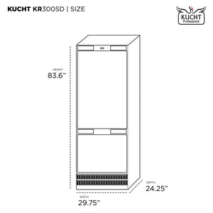 Kucht 16-cu ft Counter-Depth Built-In Bottom-Freezer Refrigerator with Ice Maker ( White ) ENERGY STAR Certified