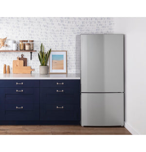 GE 17.7-cu ft Counter-Depth Bottom-Freezer Refrigerator Stainless Steel ) ENERGY STAR Certified