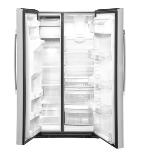 GE 25.1-cu ft Side-by-Side Refrigerator with Ice Maker ,Water and Ice Dispenser ( Stainless Steel )