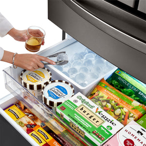 LG Counter-Depth Craft Ice 22.5-cu ft 4 -Door Smart Compatible French Door Refrigerator with Dual Ice Maker with Water and Ice Dispenser and Door within Door ( PrintProof Black Stainless Steel ) ENERGY STAR Certified