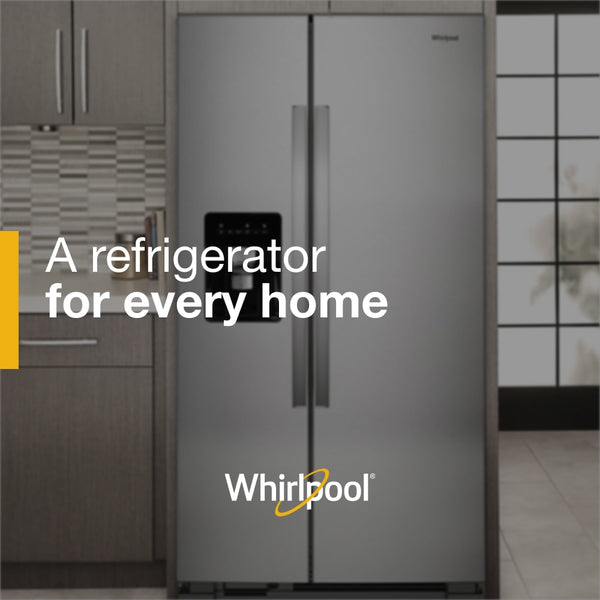Whirlpool In-Door Can Caddy 21.4-cu ft Side-by-Side Refrigerator with Ice Maker ,Water and Ice Dispenser ( Black )