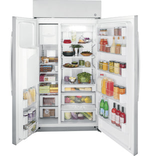 GE Profile 24.5-cu ft Counter-Depth Side-by-Side Refrigerator Built-In Smart Compatible with Ice Maker ,Water and Ice Dispenser ( Stainless Steel )