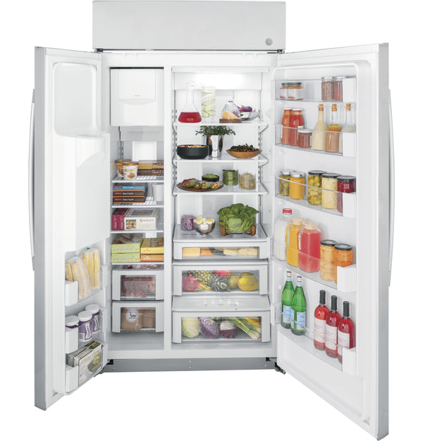 GE Profile 24.5-cu ft Counter-Depth Side-by-Side Refrigerator Built-In Smart Compatible with Ice Maker ,Water and Ice Dispenser ( Stainless Steel )