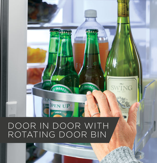 GE Profile Standard-Depth 27.8-cu ft 3 -Door French Door Refrigerator with Ice Maker with Water and Ice Dispenser and Door within Door ( Stainless Steel )