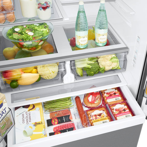 Samsung Standard-Depth Mega Capacity 31.5-cu ft 3 -Door Smart Compatible French Door Refrigerator with Dual Ice Maker ( Fingerprint Resistant Stainless Steel ) ENERGY STAR Certified