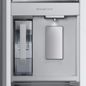 Samsung Bespoke Standard-Depth Beverage Center 30.1-cu ft 3 -Door Smart Compatible French Door Refrigerator with Dual Ice Maker with Water Dispenser and Door within Door ( Panels Sold Separately ) ENERGY STAR Certified