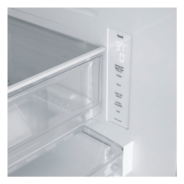 LG Standard-Depth 25.1-cu ft 3 -Door Smart Compatible French Door Refrigerator with Ice Maker ( PrintProof Stainless Steel ) ENERGY STAR Certified