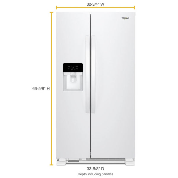 Whirlpool 21.4-cu ft Side-by-Side Refrigerator with Ice Maker ,Water and Ice Dispenser ( White ) ENERGY STAR Certified